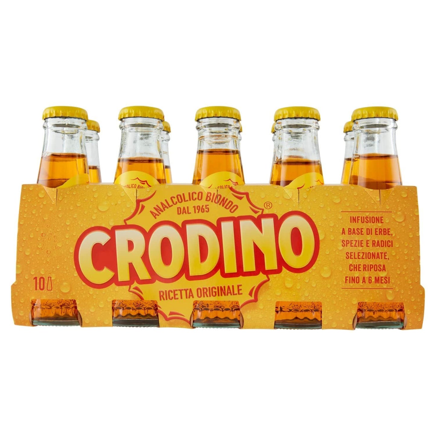 Crodino: non-alcoholic bitter aperitif, produced since 1964 - 10 x 100 ml