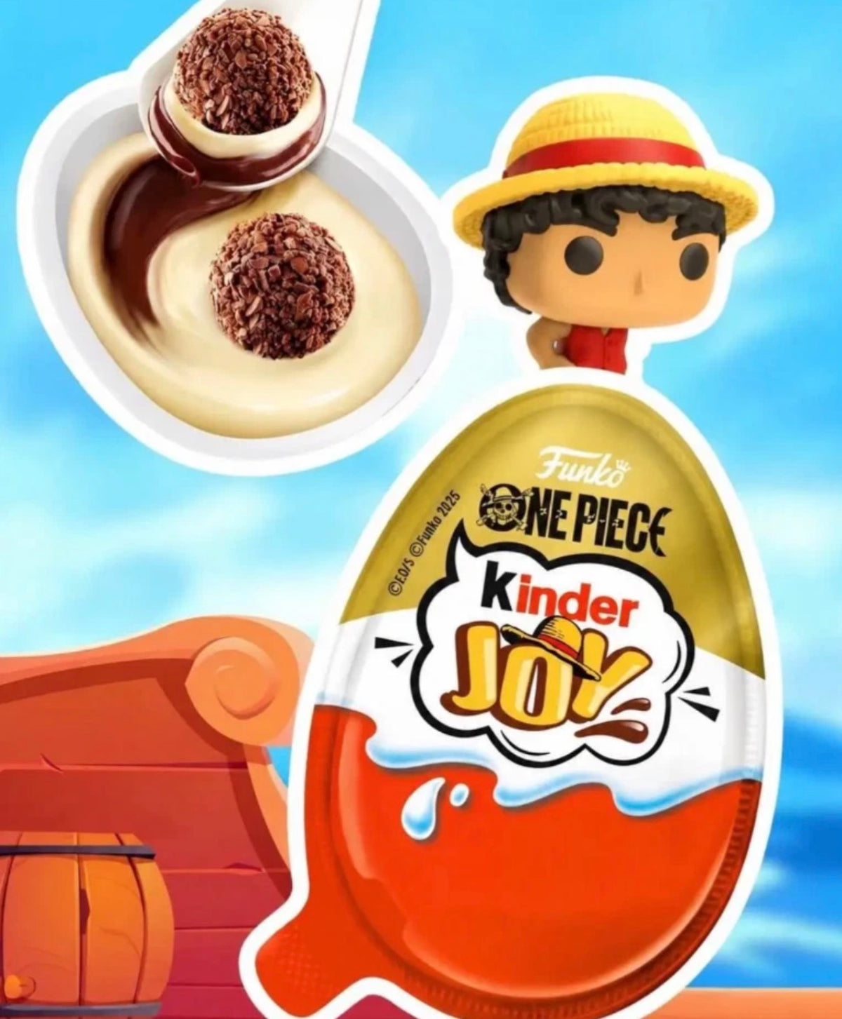 Kinder Joy One Piece Limited Edition Chocolate Eggs Funko Pop - 3pc Mini Eggs