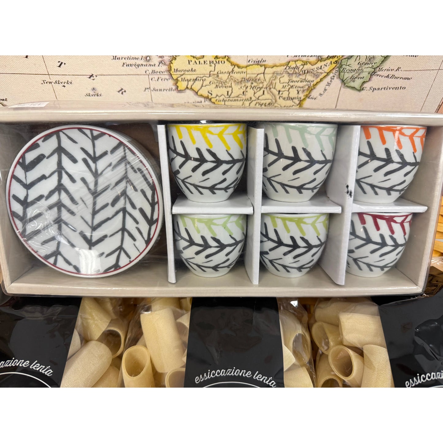 Borella Brand Set of 6 Espresso Cups - Made in Italy - Porcelain