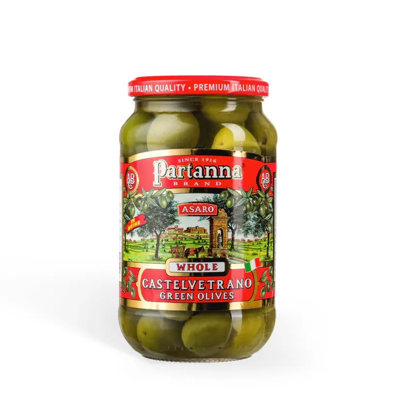 Partanna Whole Castelvetrano Olives - Authentic Sicilian - Product Of Italy - Premium Handpicked Imported Italian Olives Great For Every Occasion - 12oz Jar