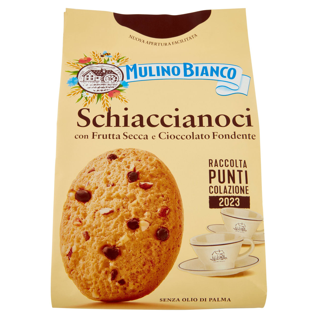 Mulino Bianco Schiaccianoci Biscuits with Dry Fruits and Dark Chocolate 300gr 10.58oz