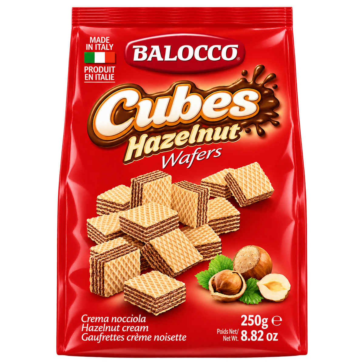 Balocco Cubes Hazelnut Cream Wafers – 250 g