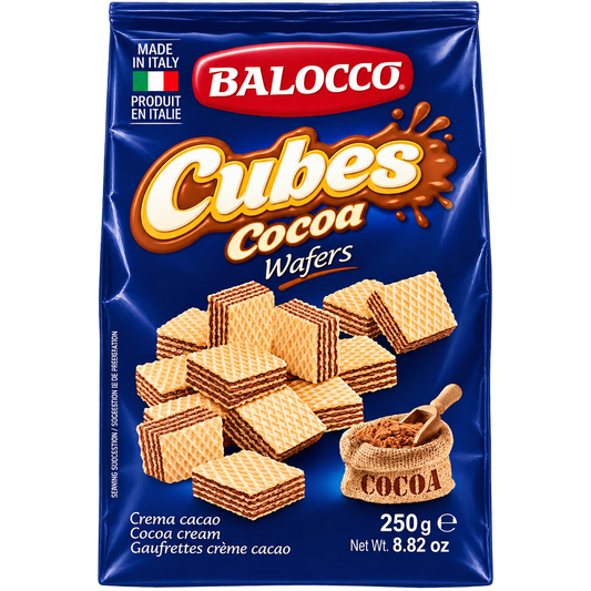 Balocco Cubes Cocoa Wafers – 250 g