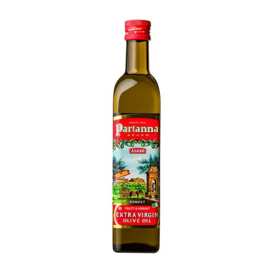 Partanna Robust Extra Virgin Olive Oil - Premium Castelvetrano Oil - Harvested in Sicily - Pure Authentic Italian - Monovarietal - Rich in Flavor - First Cold Pressed - 500ml Bottle