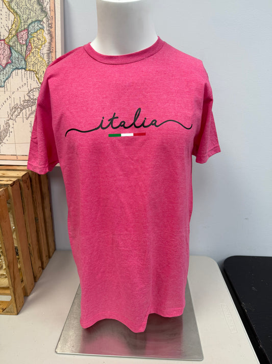 Italian T-Shirt - Gilden Quality Cotton - "Pink Italia"
