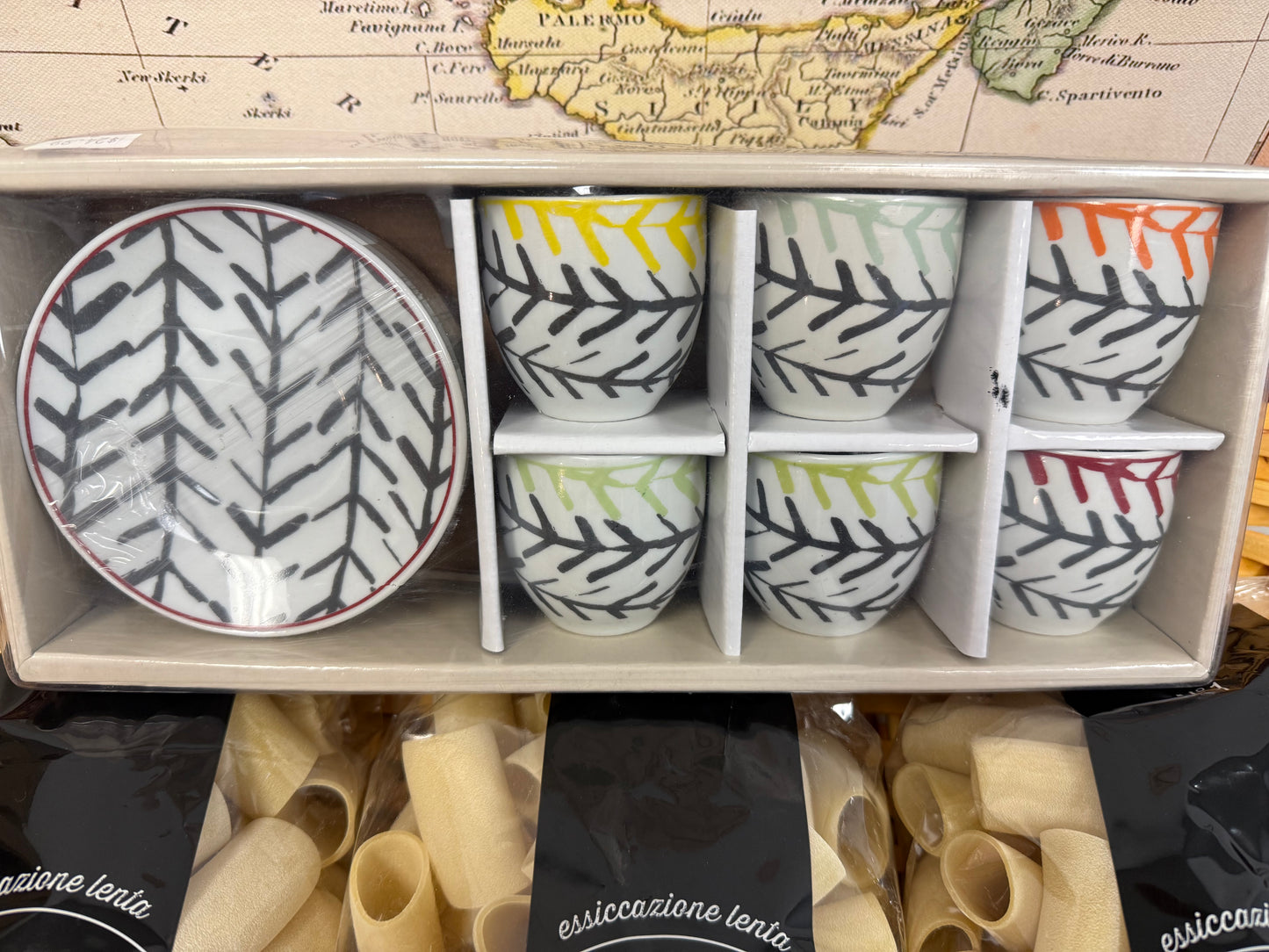 Borella Brand Set of 6 Espresso Cups - Made in Italy - Porcelain