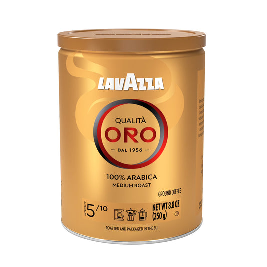Lavazza Qualità Oro Ground Coffee, Medium Roast, 100% Arabica, 8.8 oz Tin