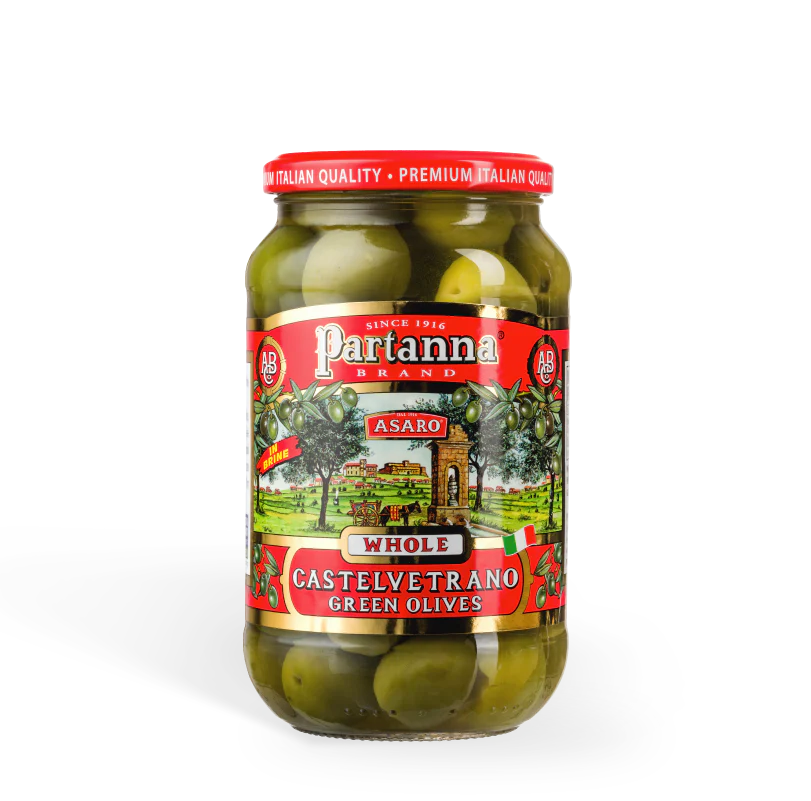 Partanna Whole Castelvetrano Olives - Authentic Sicilian - Product Of Italy - Premium Handpicked Imported Italian Olives Great For Every Occasion - 12oz Jar