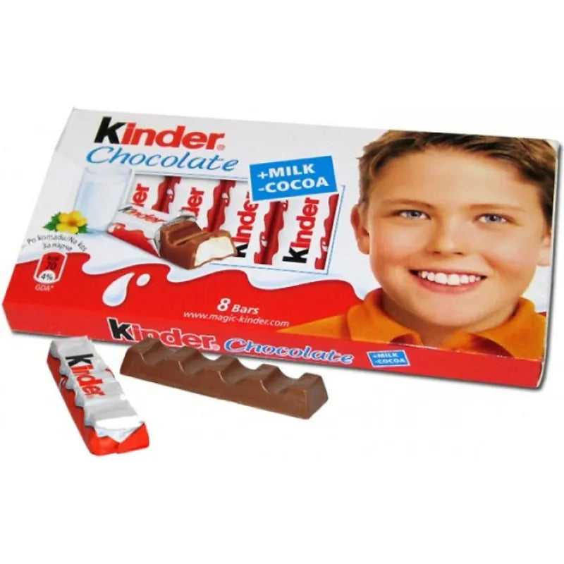 Kinder Chocolate Bars - 8 bars (100g)