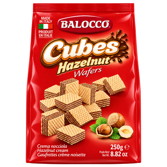 Balocco Cubes Hazelnut Cream Wafers – 250 g