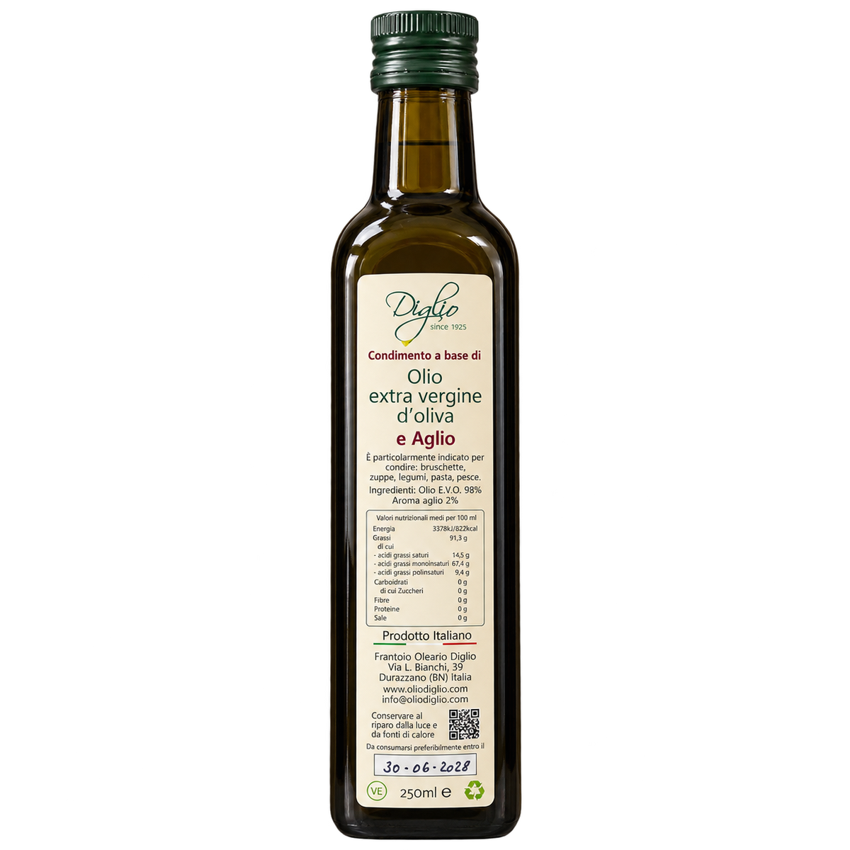 Diglio Garlic Flavored Extra Virgin Olive Oil – 250 ml